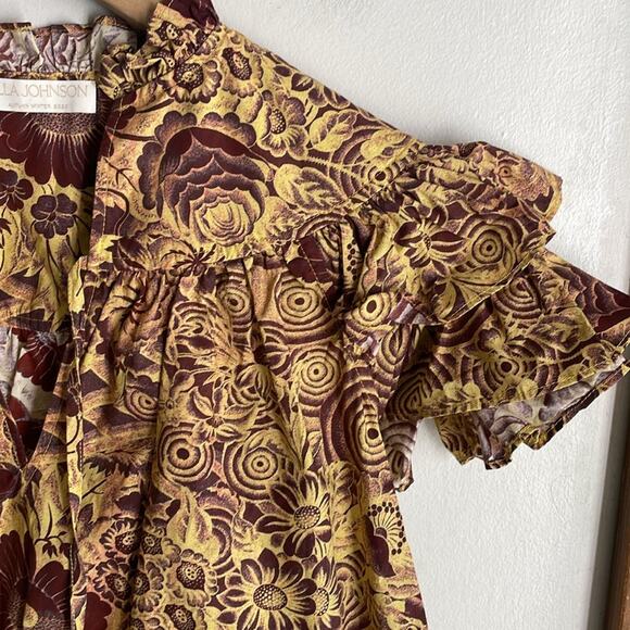 Ulla Johnson Ruffle Sleeve Letty Top in Amber - Picture 5 of 16
